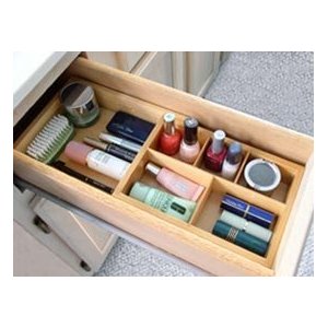 Axis Natural Wood Expandable Cosmetic Drawer Organizer
